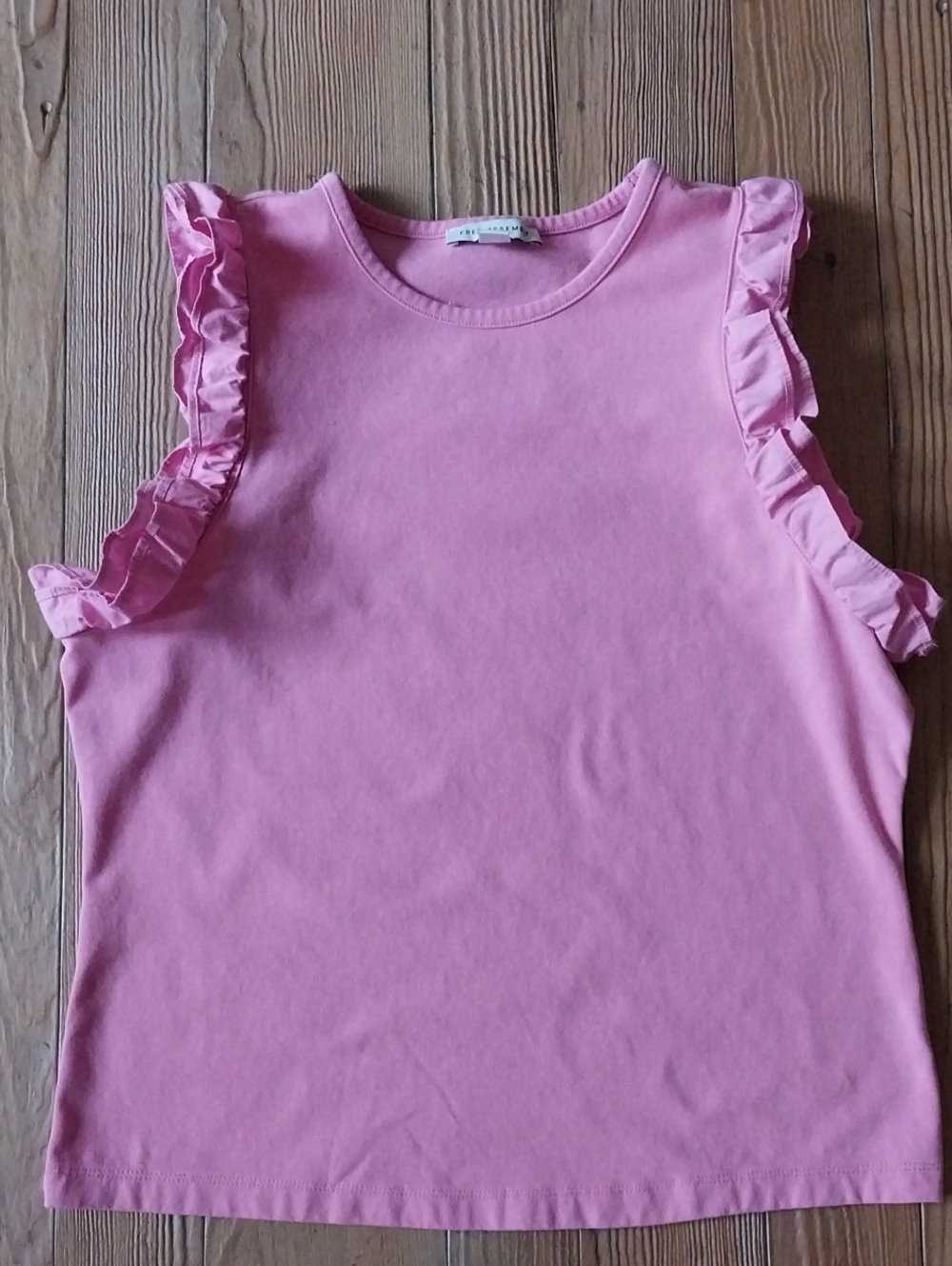 Pink Ruffle Sleeve Tank Top for Women - Casual Summer Layer